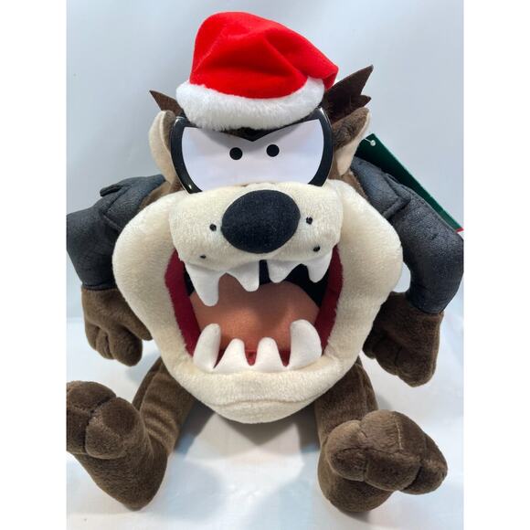 Telco Rocking Holiday 2000 Looney Tunes Taz Animated Musical Christmas Plush 9" - Picture 4 of 14